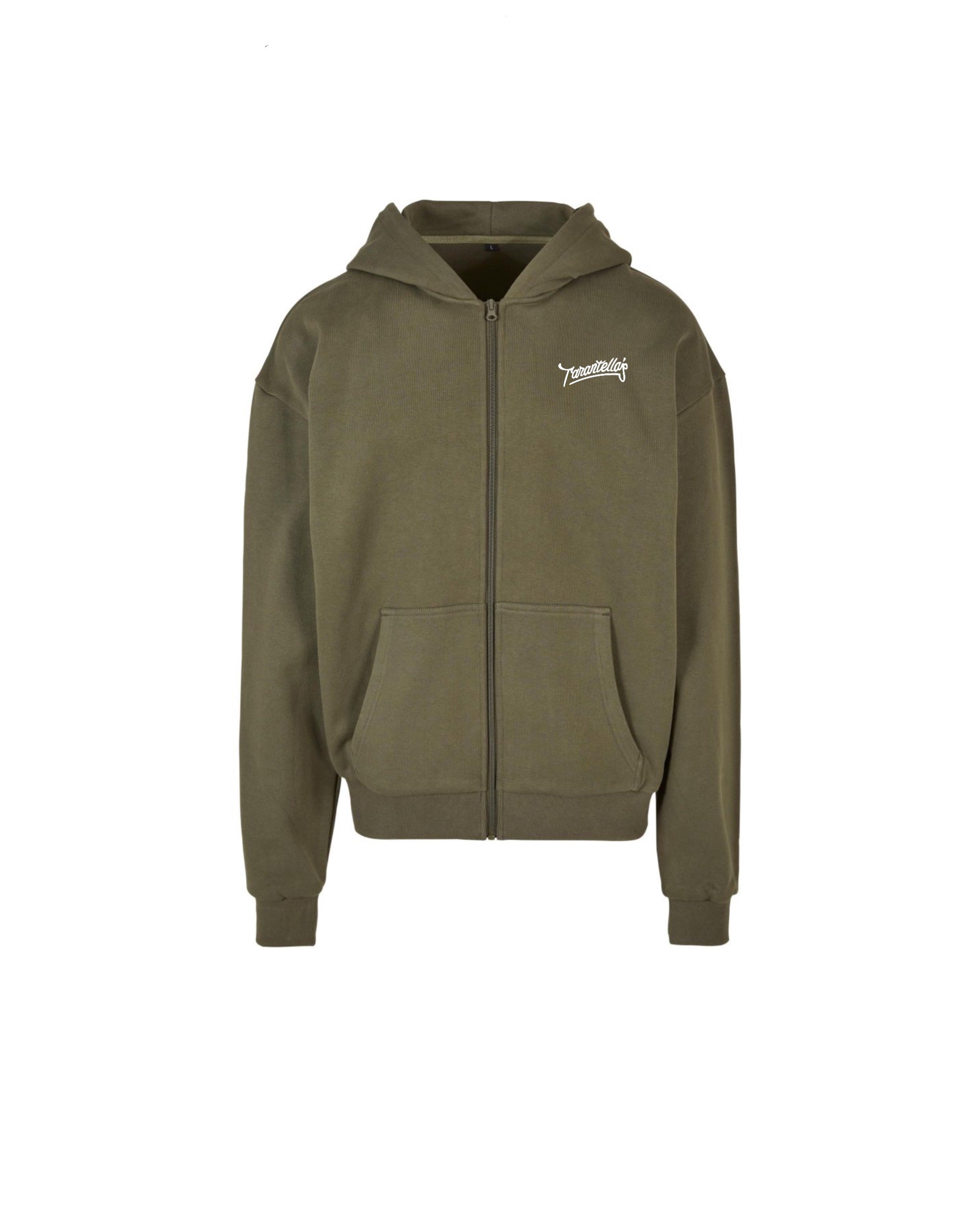 Basic olive zip hoodie